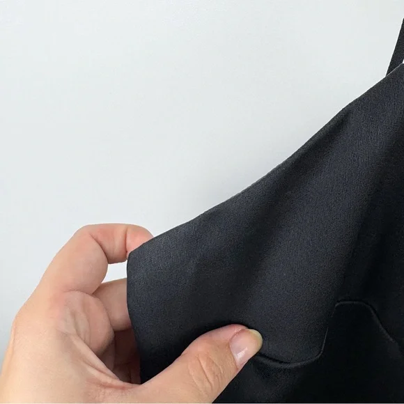 Anthropologie BHLDN Leti Satin Midi Dress Black Formal Evening Cocktail Size 4 - Picture 5 of 8